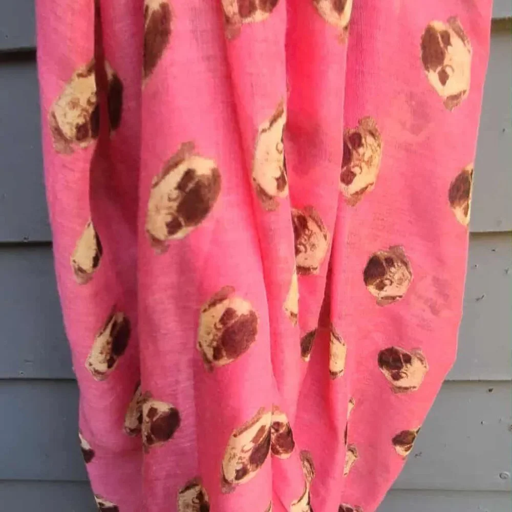 Pink Brown Infinity Scarf 100% Polyester